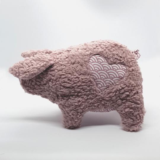 Wool pig Stuffed pig with Heart H 17cm