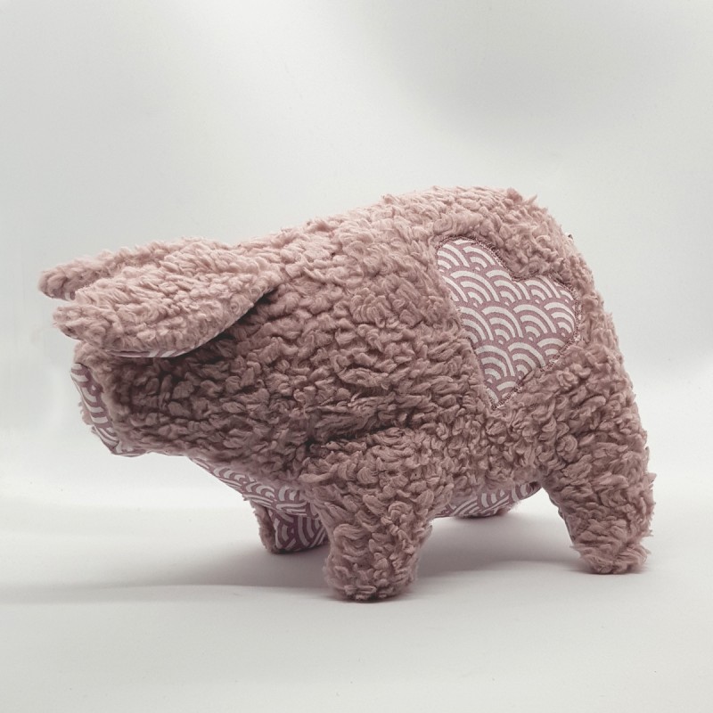 Woll-Schwein Plüsch m. Herz H 17cm