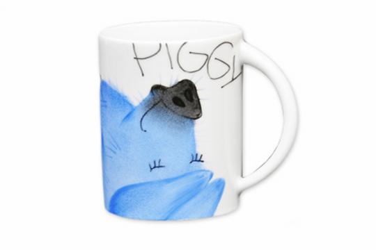 Lazy Piggy Mug High Form porcelain handpainted