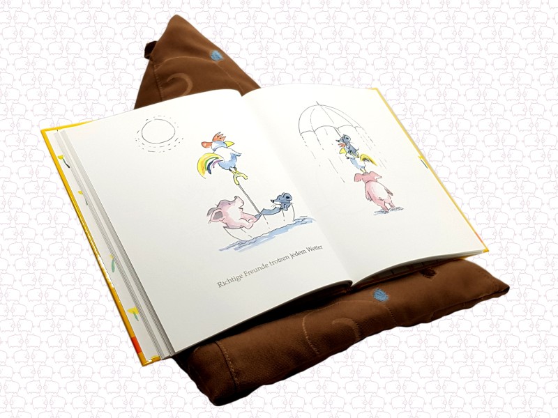 Lesekissen Wildschwein No.11 gross, bedruckt Buchkissen Buchstütze PadKissen Smartphone-Kissen Tabletkissen