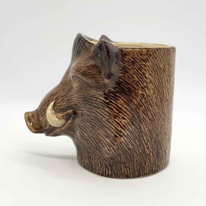 Wild Boar Pencil Pot fine pottery Quail ceramics. UK