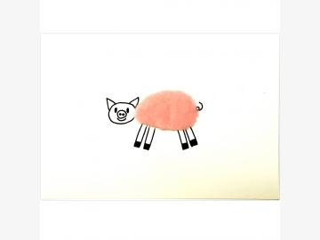 Plush postcard pig