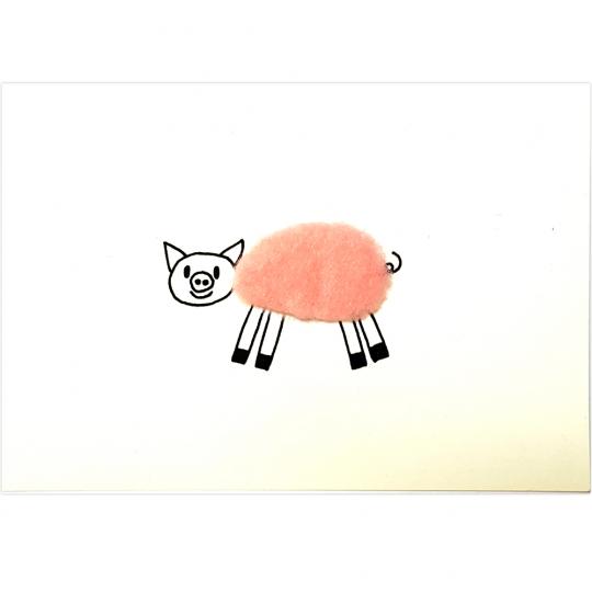 Plush postcard pig