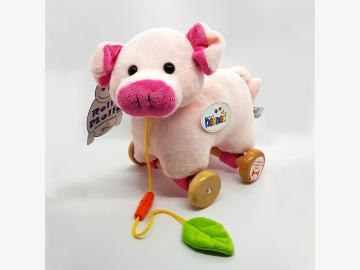 Plush-Pig on wheels. Heunec