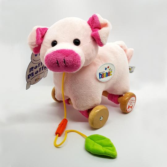 Plush-Pig on wheels. Heunec