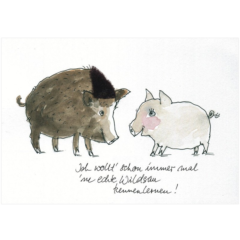 Plüsch-Postkarte Wildschwein Echte Wildsau