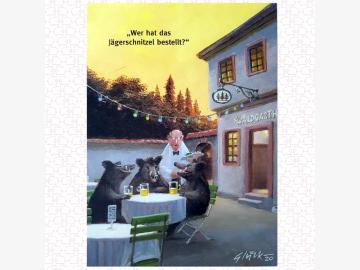 Postkarte Jägerschnitzel G.Glück
