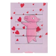 Sliding card Warm greetings / Pig