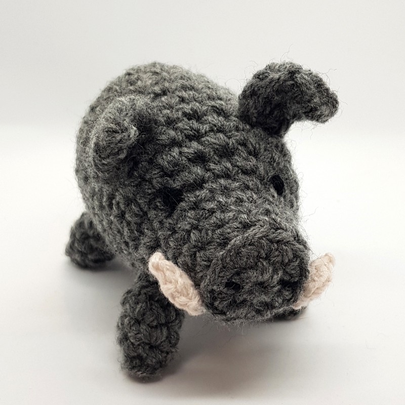 Wild boar Pig crocheted H 9 cm