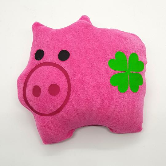 Plush pig with Lucky clover 18x16cm Mini pillow