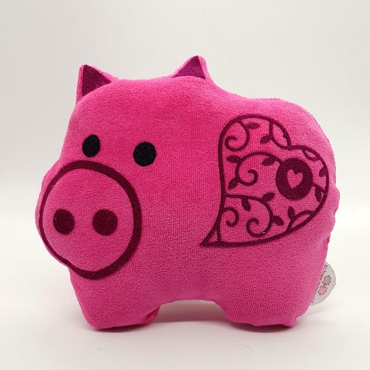 Plush pig with Heart 18x16cm Mini pillow