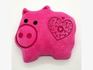 Plush pig with Heart 18x16cm Mini pillow