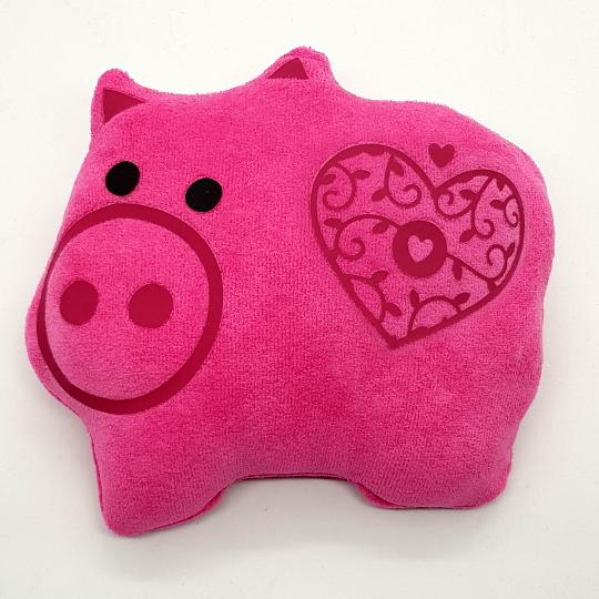 Plush pig with Heart 18x16cm Mini pillow