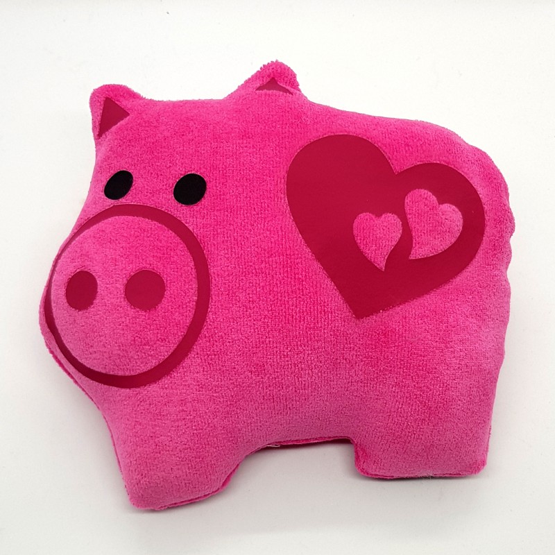 Plush pig with Hearts 18x16cm Mini pillow