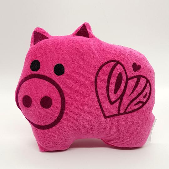 Plush pig with Heart LOVE 18x16cm Mini pillow