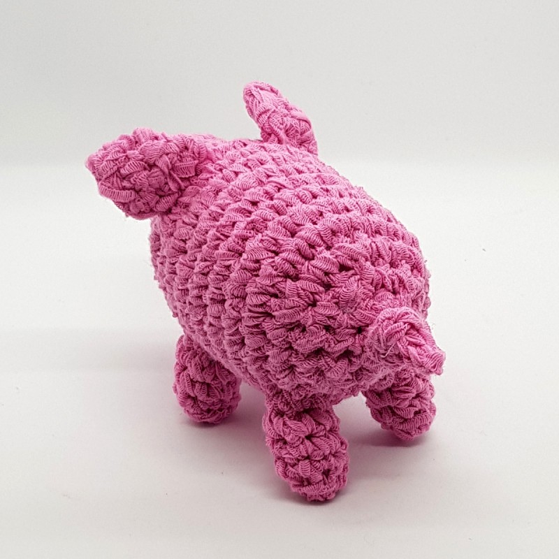 Pig pink standing crocheted H 9cm
