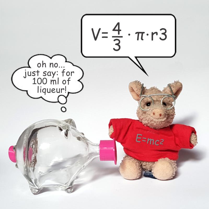 Funny Piggy bottle 100ml glass plastic by SCHWEINSWORLD