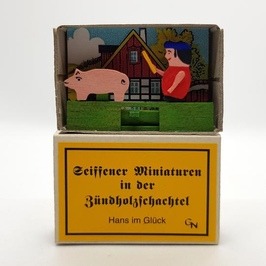 Matchbox "Hans im Glück" movable. Wood. Original Erzgebirge