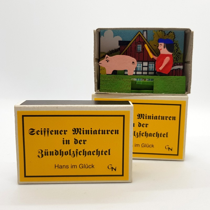 Matchbox "Hans im Glück" movable. Wood. Original Erzgebirge