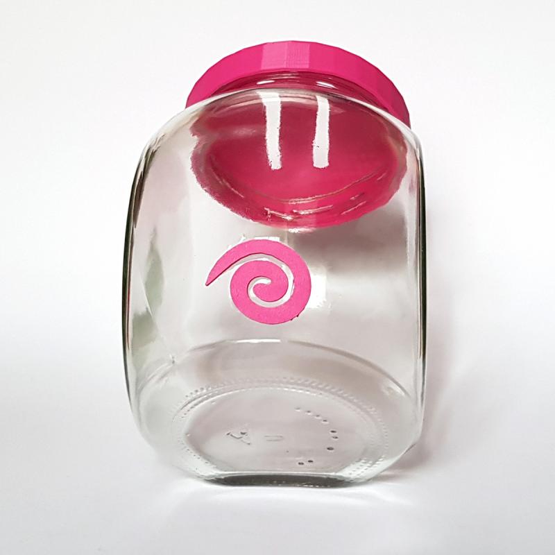 Sparschwein sitzend PINKY Glas Kunststoff 14cm