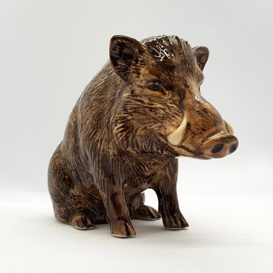 Wild Boar Money Box fine pottery Quail ceramics