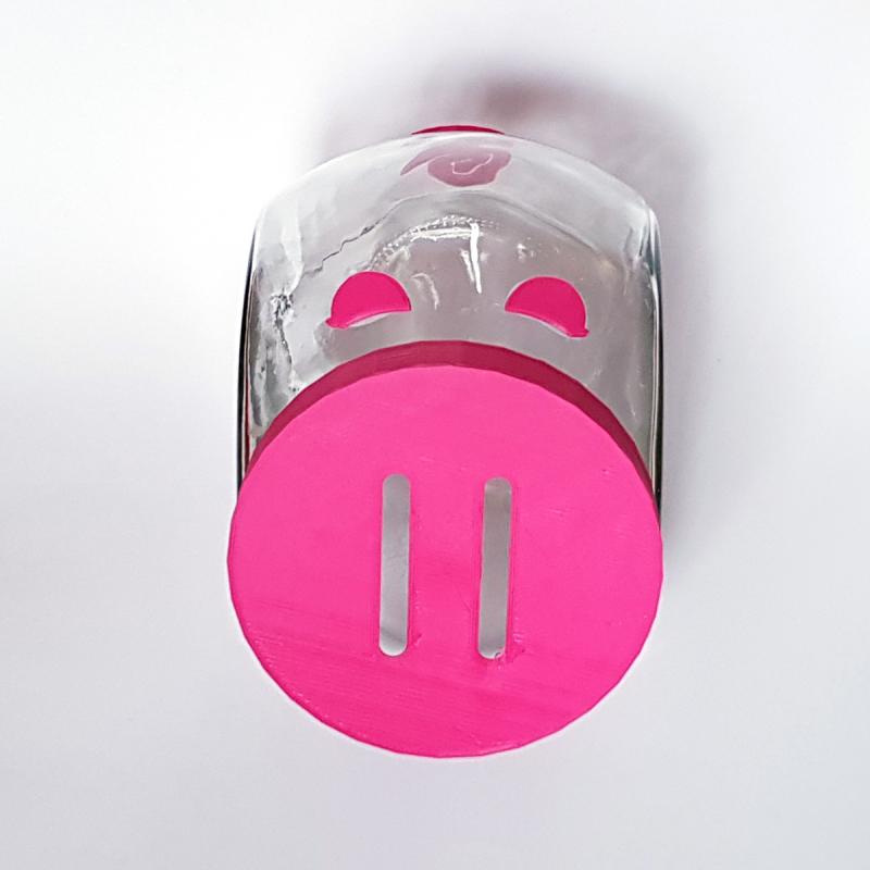 Sparschwein sitzend PINKY mit Augen Glas Kunststoff 14cm