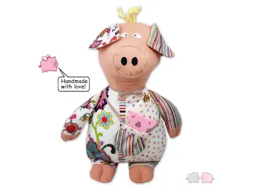 Ferkel SUSI 41cm EINZIGARTIG! Ferkel Stoff-Schwein Schlenkerschwein Schweinsworld